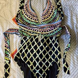 Trina Turk Geometric Pattern Swimsuit